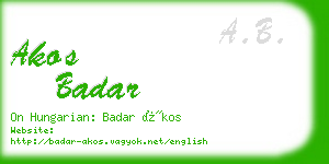 akos badar business card